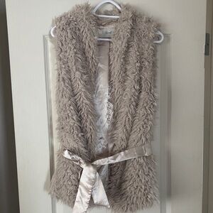 Kismet Beige Faux Fur Vest